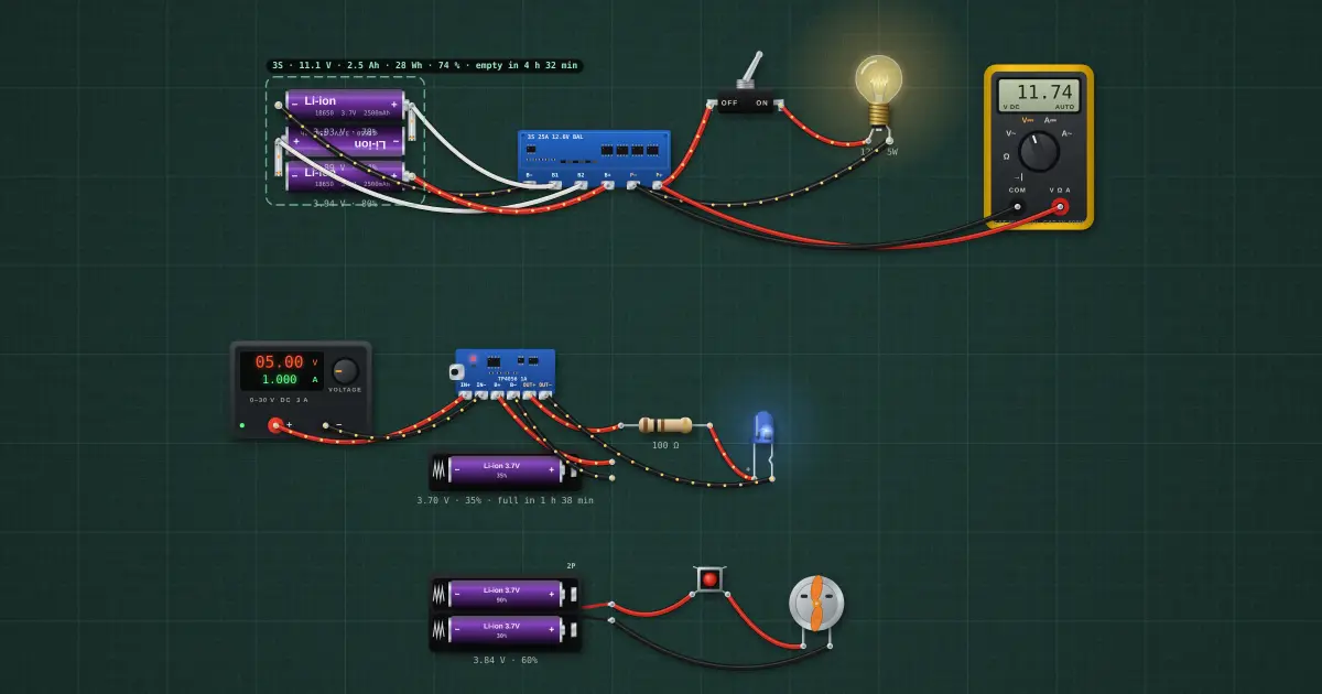 Battery pack and BMS bench