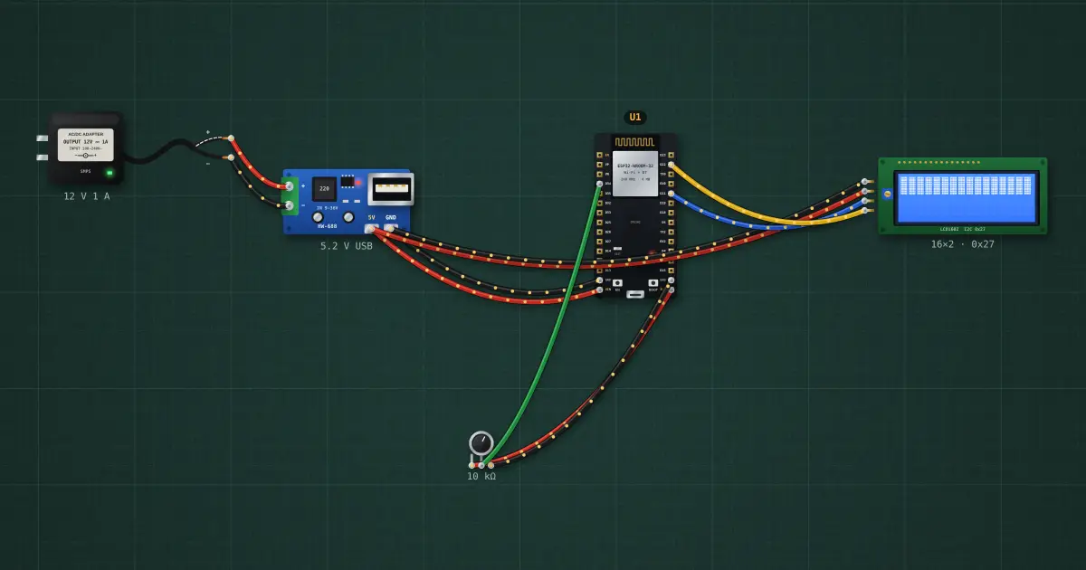 I²C scanner: the circuit on the simulator's bench
