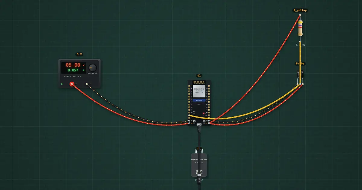 Strapping pins: when the board will not boot: the circuit on the simulator's bench