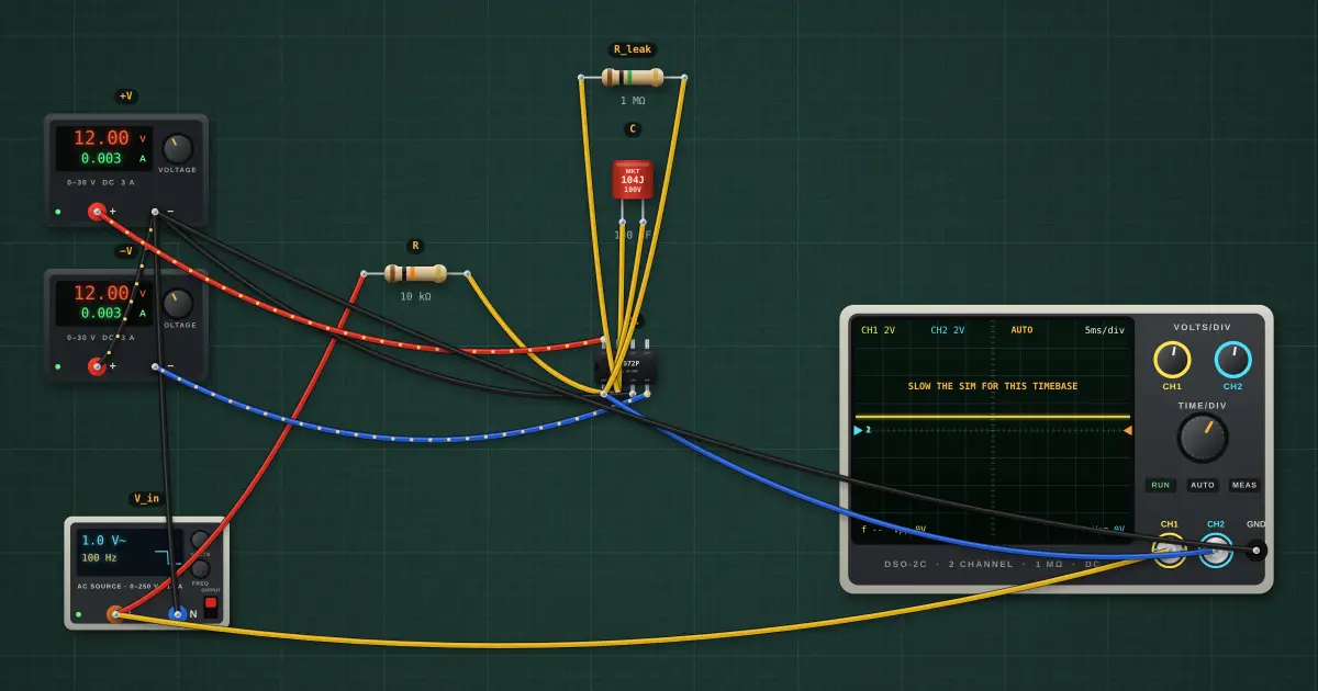 Integrator: the circuit on the simulator's bench