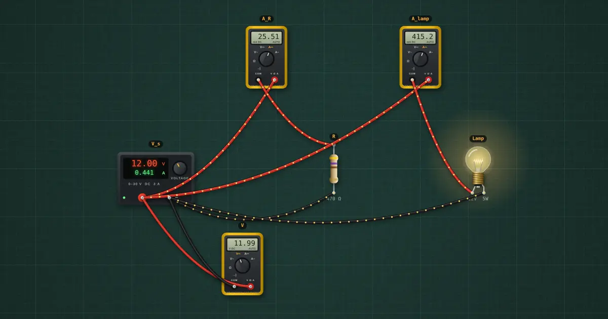Power and power ratings: the circuit on the simulator's bench