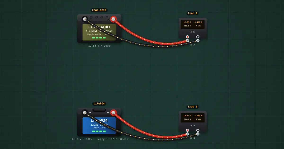 Economics: payback, and what a battery really costs per kWh: the circuit on the simulator's bench