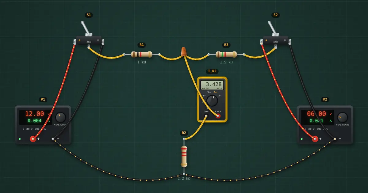 Superposition: the circuit on the simulator's bench