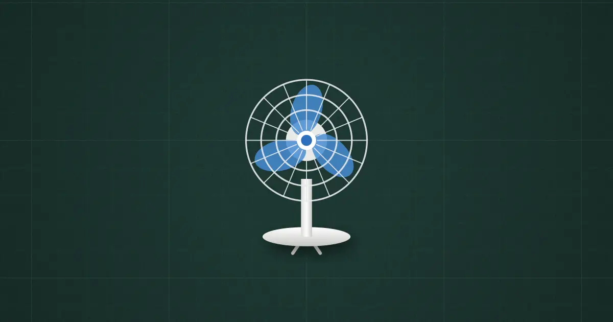 220 V desk fan on the simulator's bench
