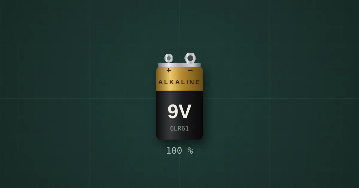 9 V battery on the simulator's bench