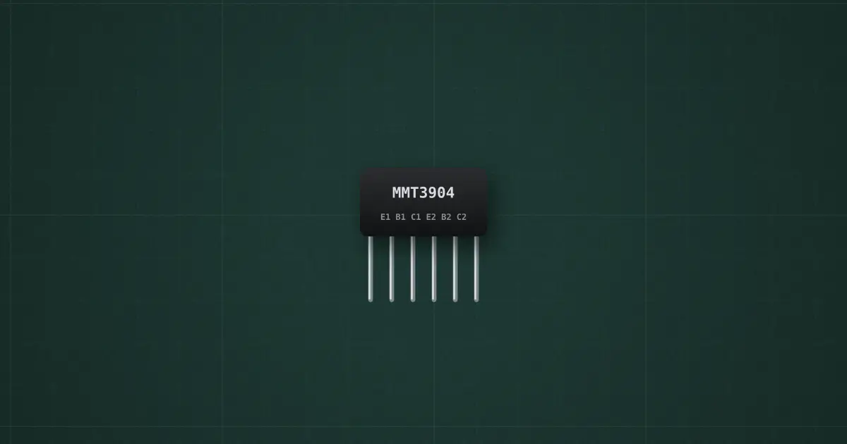 Matched transistor pair (DMMT3904) on the simulator's bench