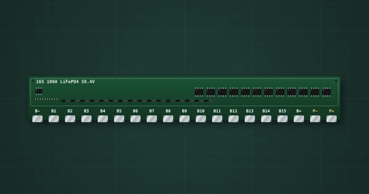 16S LiFePO4 BMS on the simulator's bench