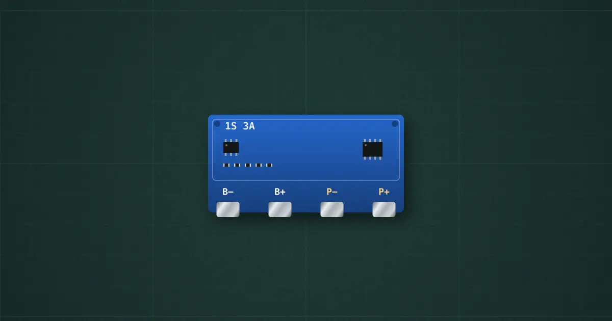 1S protection board (TP4056, DW01A, FS8205A) on the simulator's bench