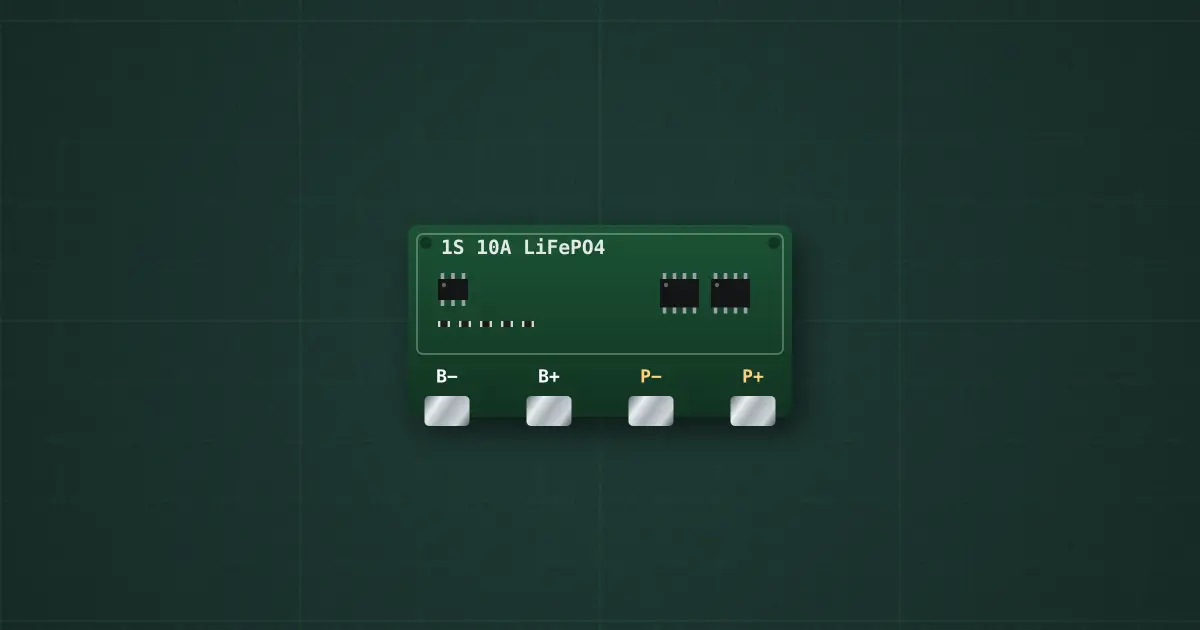 1S LiFePO4 protection board on the simulator's bench