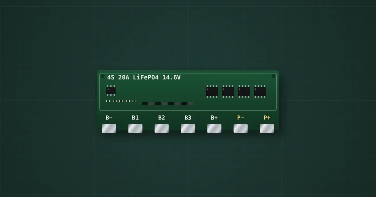 4S LiFePO4 BMS 20 A on the simulator's bench