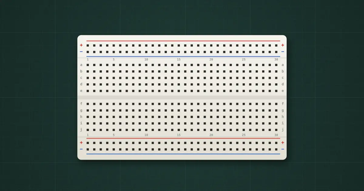 Breadboard on the simulator's bench