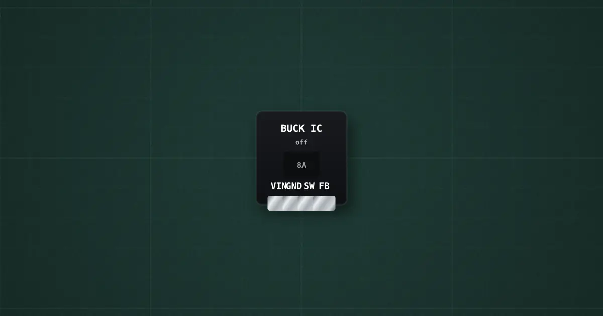 Synchronous buck converter IC on the simulator's bench