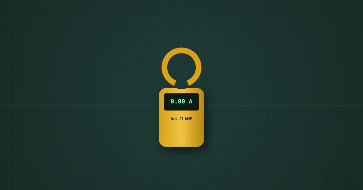 Clamp meter on the simulator's bench
