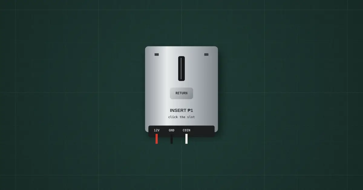Coin acceptor on the simulator's bench