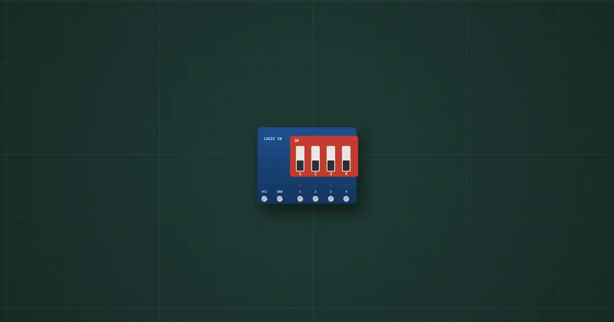 DIP switch module on the simulator's bench