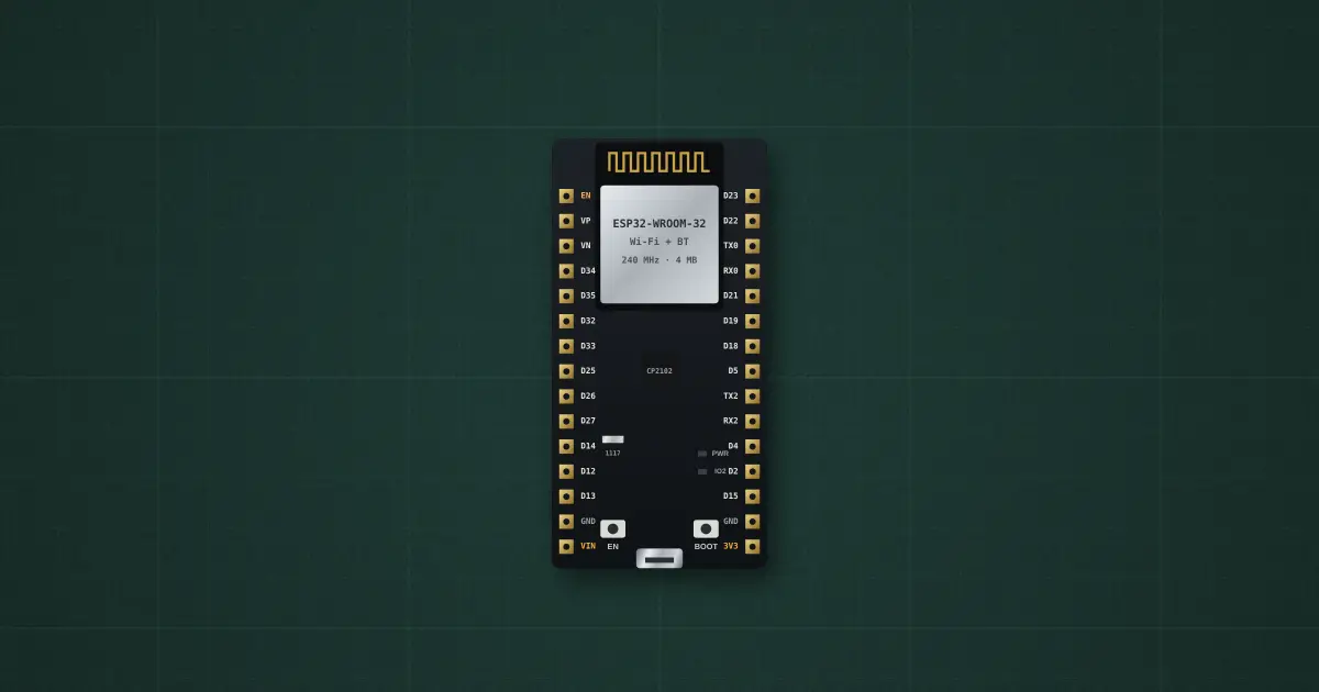 ESP32 DevKit (ESP32-WROOM-32, AMS1117) on the simulator's bench