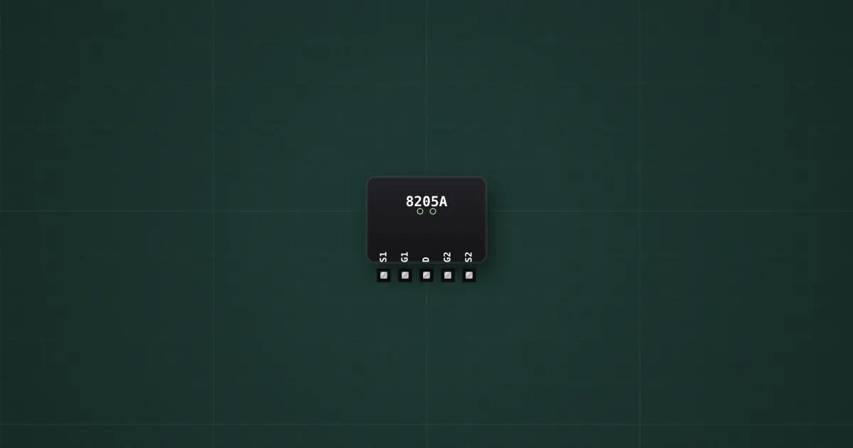 8205A dual N-MOSFET on the simulator's bench