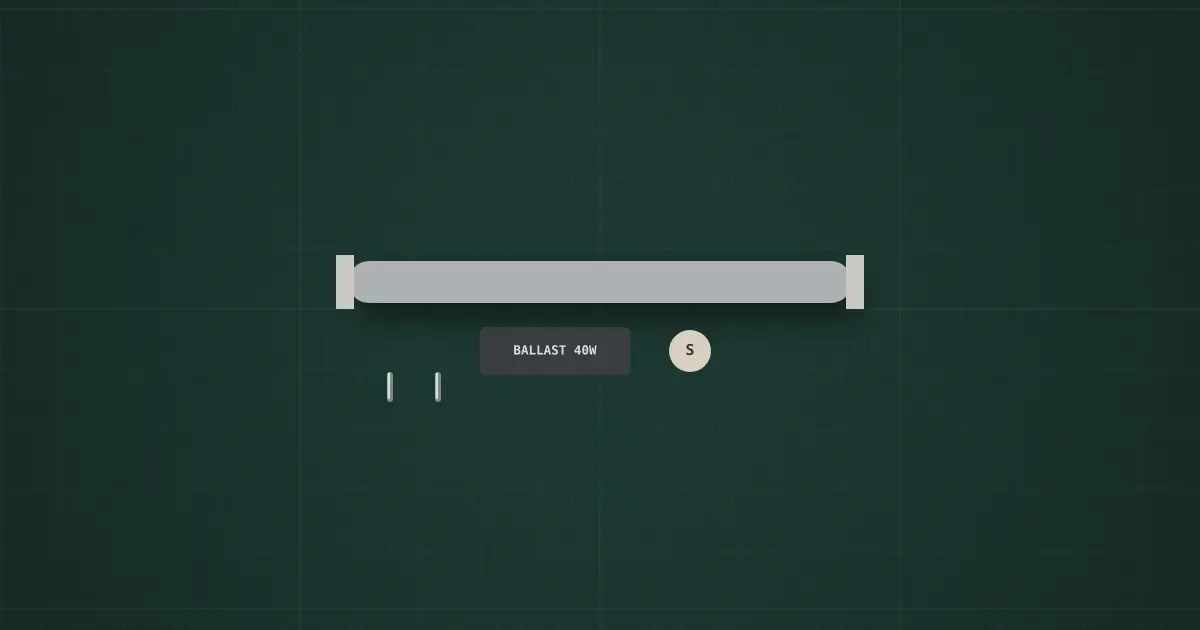 Fluorescent lamp on the simulator's bench