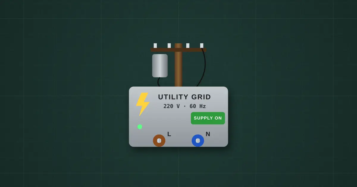 Utility grid on the simulator's bench
