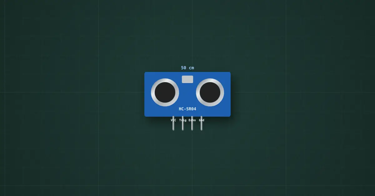 Ultrasonic distance sensor (SR04) on the simulator's bench