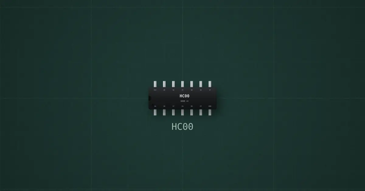 74xx00 (HC00, DIP-14) on the simulator's bench