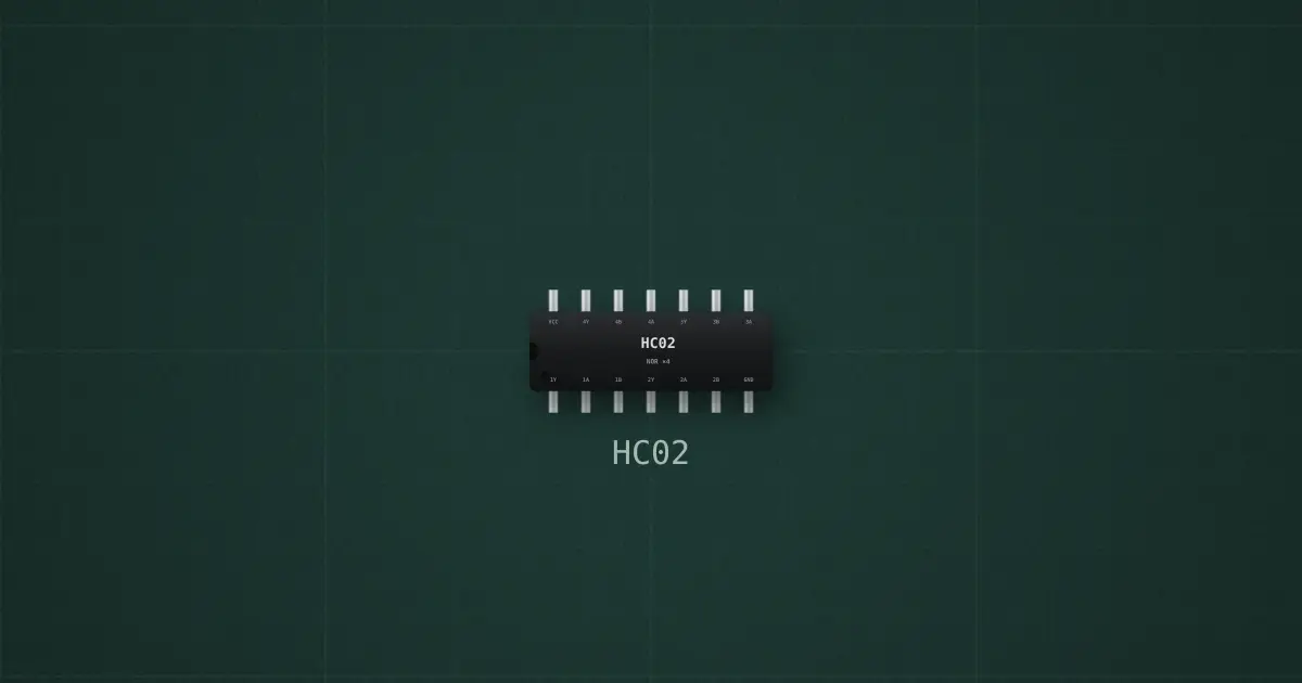 74xx02 (HC02, DIP-14) on the simulator's bench