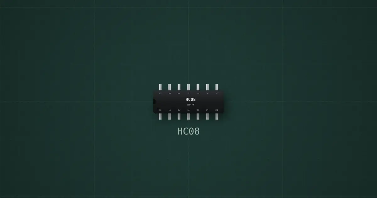 74xx08 (HC08, DIP-14) on the simulator's bench