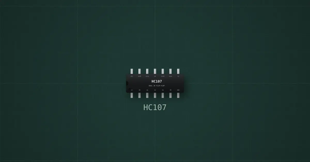 74xx107 (HC107, DIP-14) on the simulator's bench