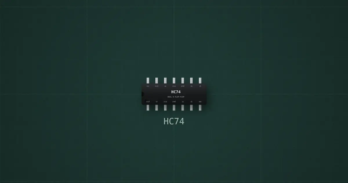 74xx74 (HC74, DIP-14) on the simulator's bench