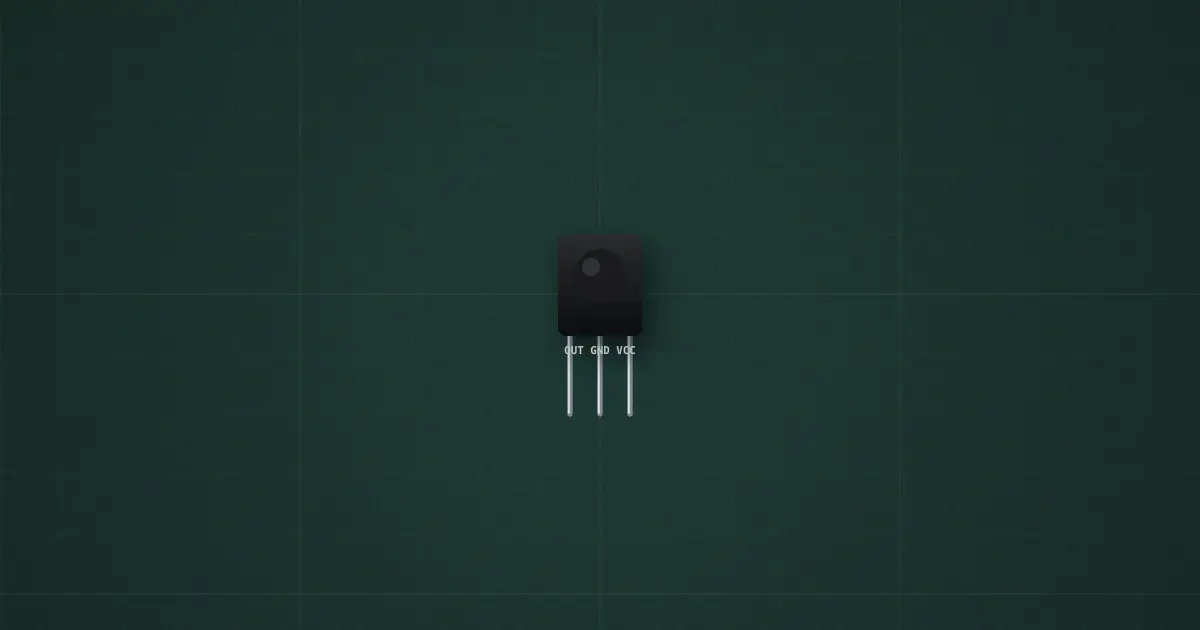 IR receiver (VS1838B) on the simulator's bench