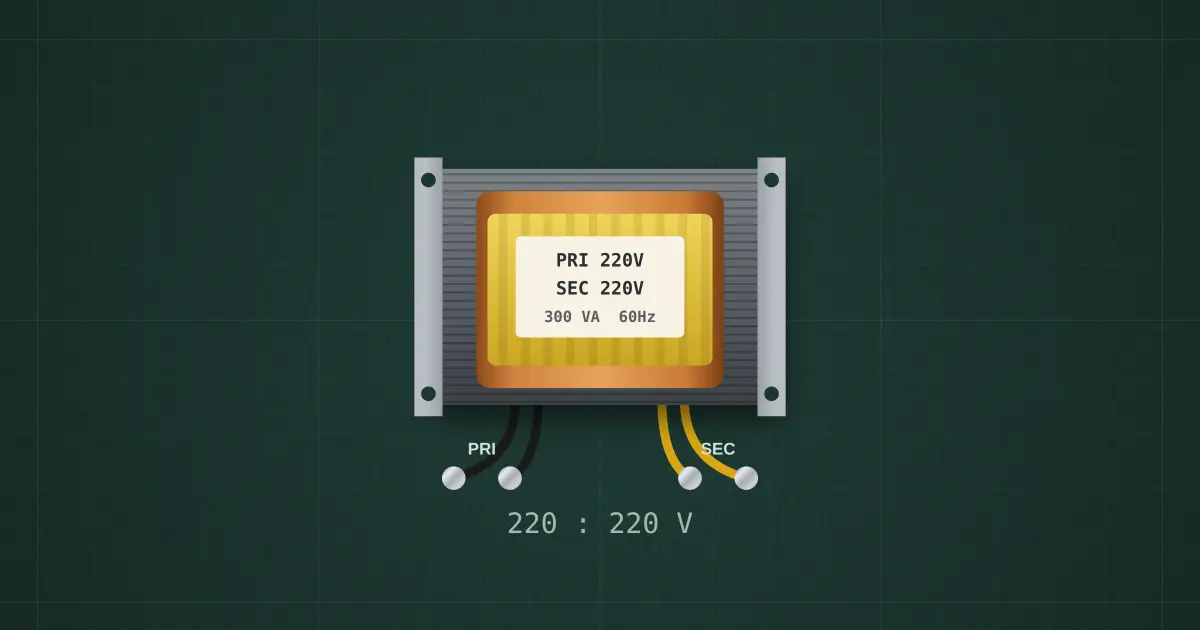 Isolation transformer on the simulator's bench