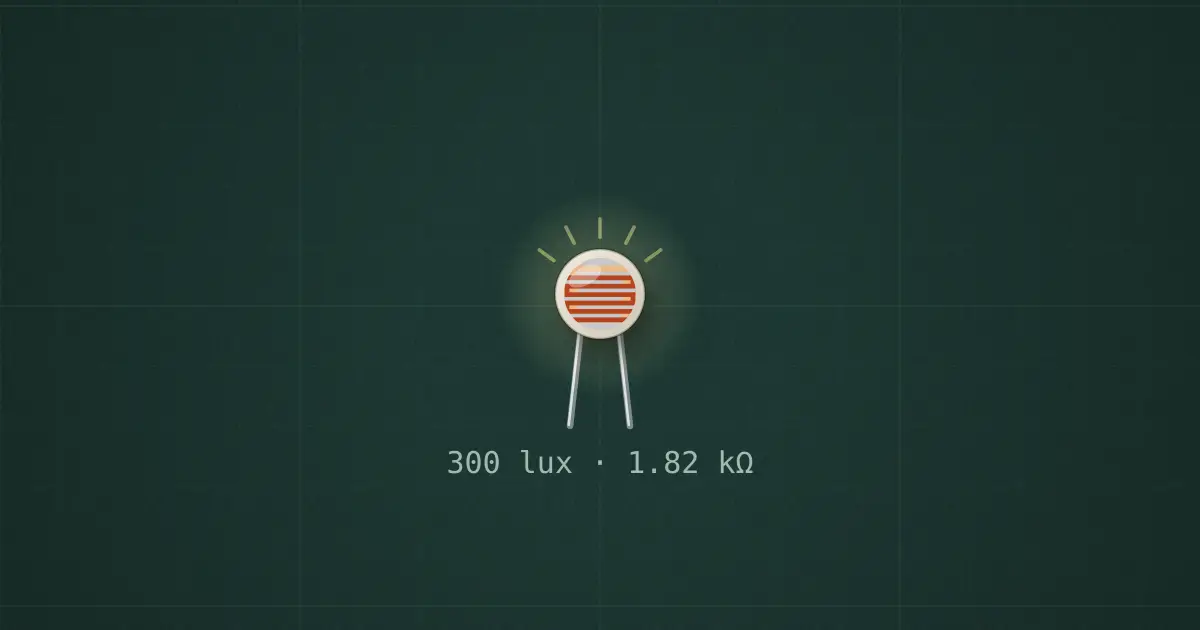 Photoresistor (LDR) (GL5528) on the simulator's bench