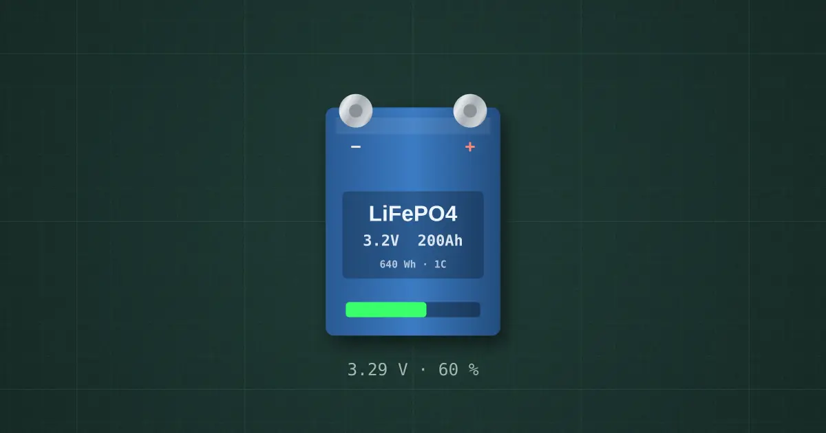 LiFePO4 prismatic cell on the simulator's bench