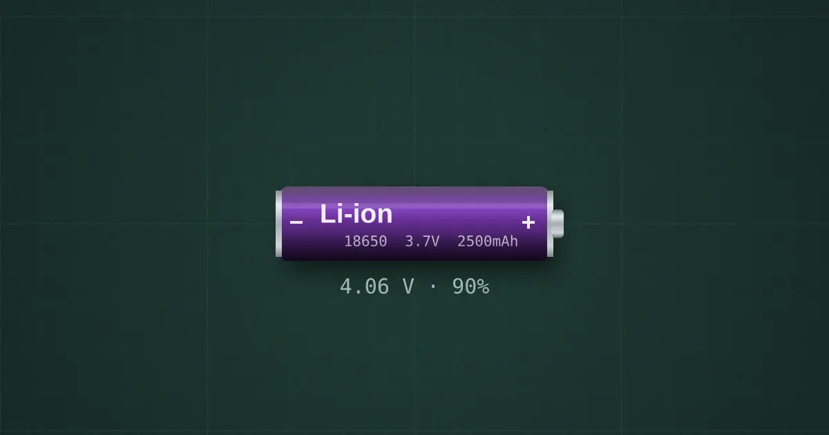 18650 Li-ion cell on the simulator's bench