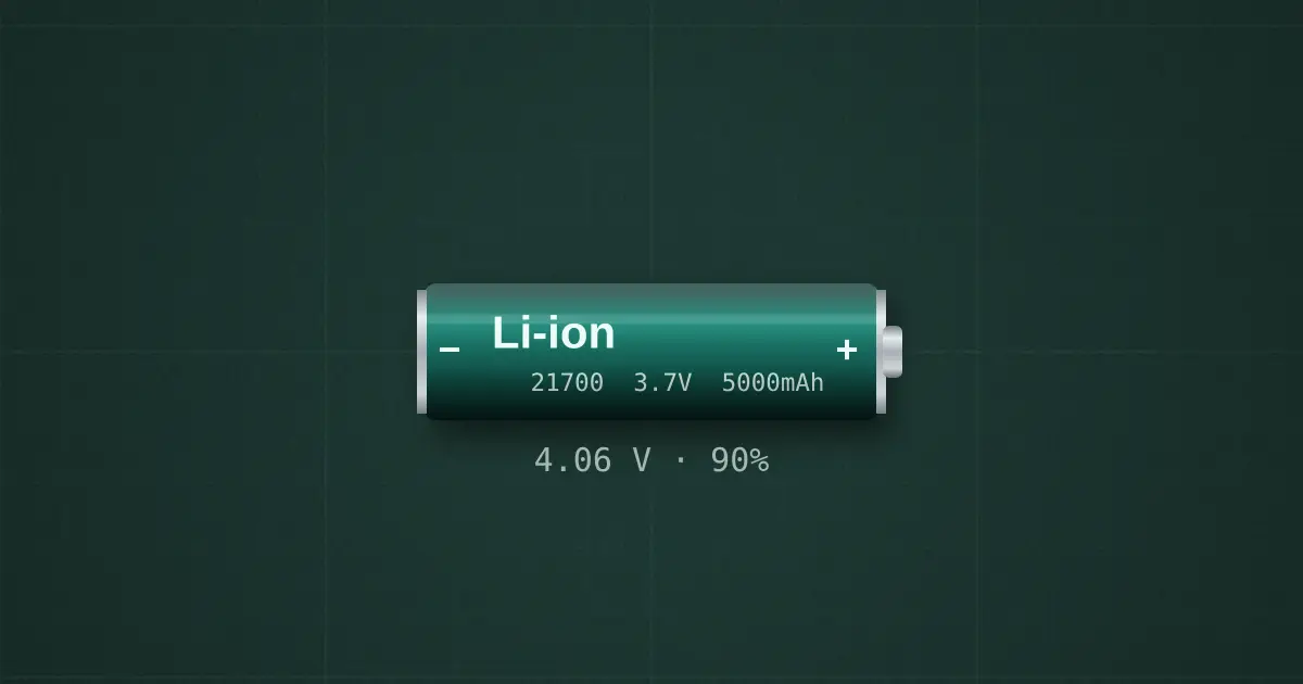 21700 Li-ion cell on the simulator's bench