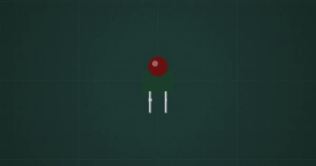 Logic indicator LED on the simulator's bench