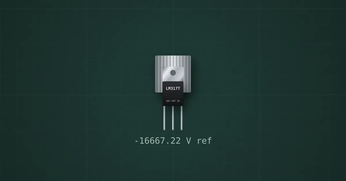 LM317 / LM338 regulator (LM317T, TO-220) on the simulator's bench