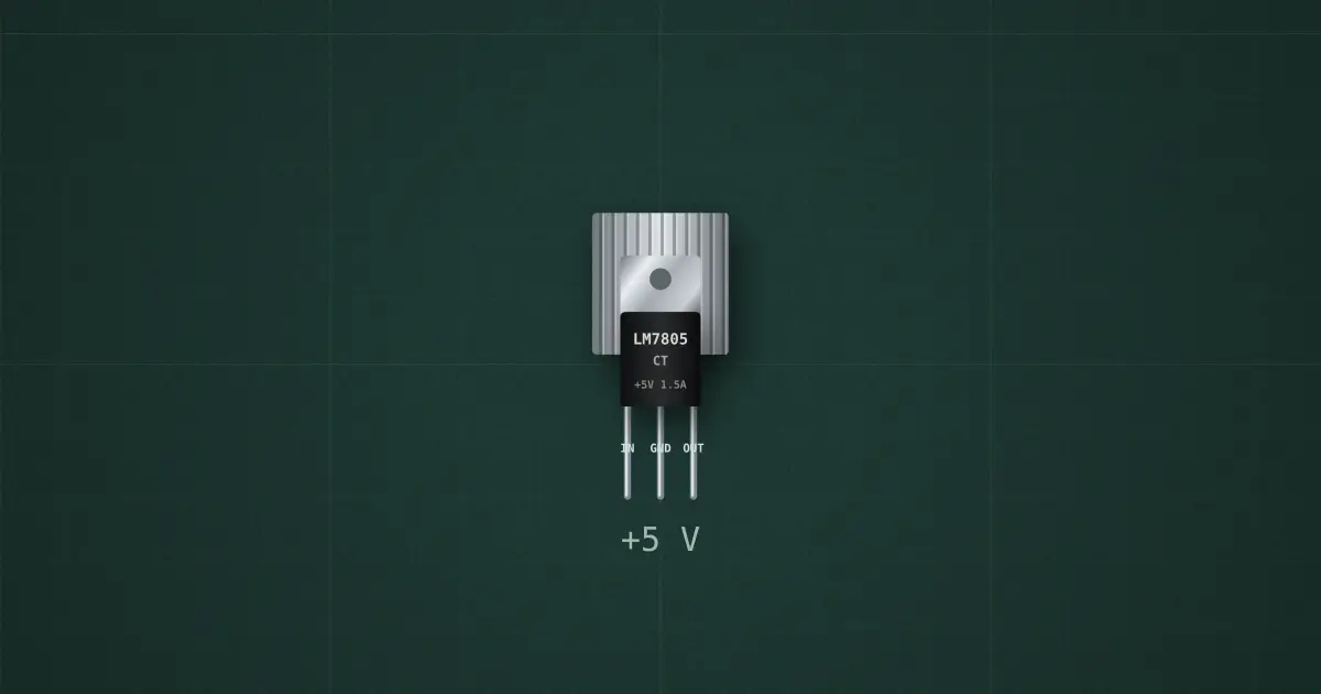 7805 regulator (LM7805, TO-220) on the simulator's bench