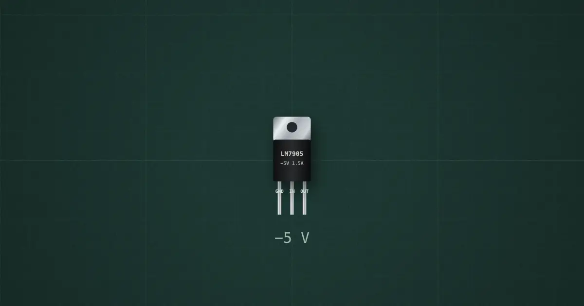 7905 negative regulator (LM7905, TO-220) on the simulator's bench