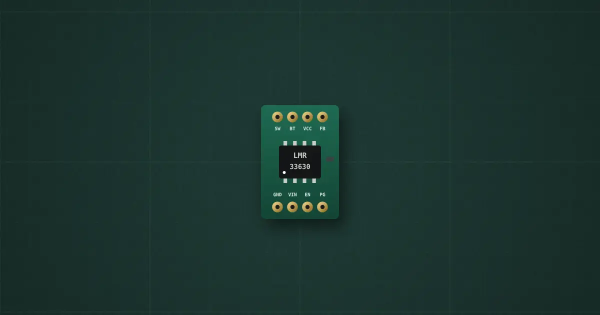 LMR33630 buck regulator IC (LMR33630ADDA) on the simulator's bench