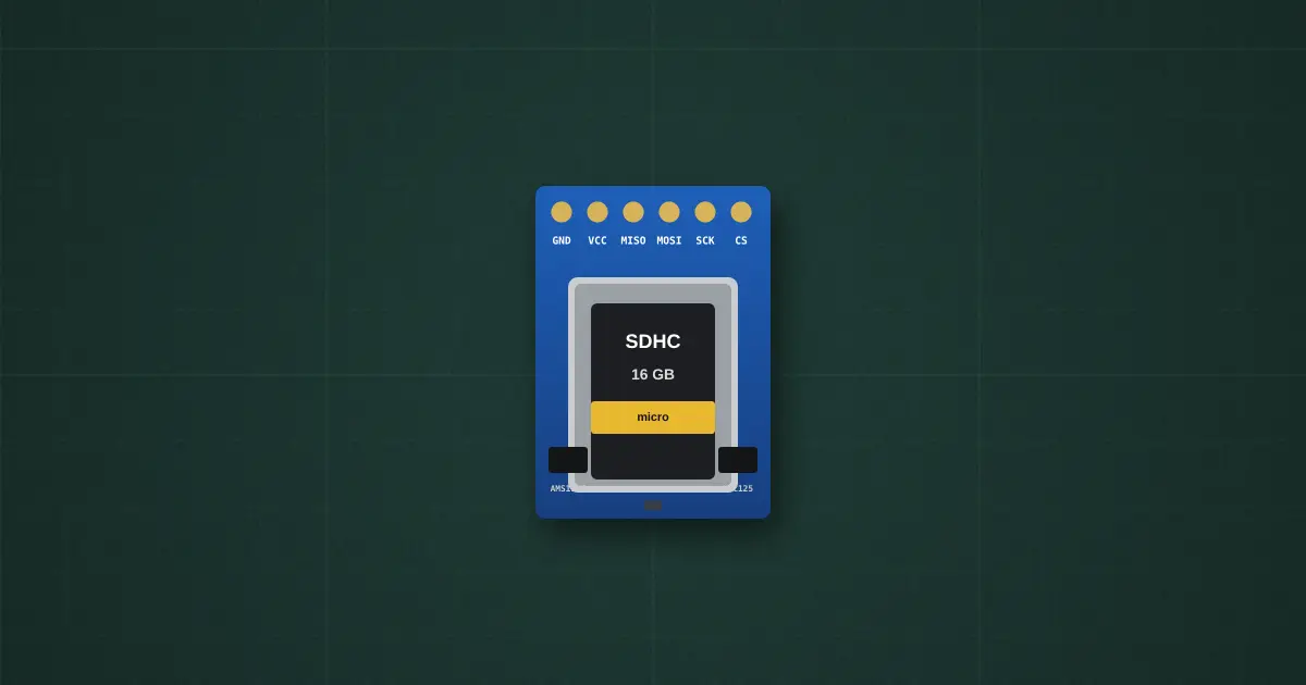 microSD card module (AMS1117, 74LVC125A, FAT32) on the simulator's bench
