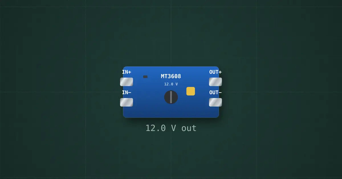 MT3608 boost module on the simulator's bench