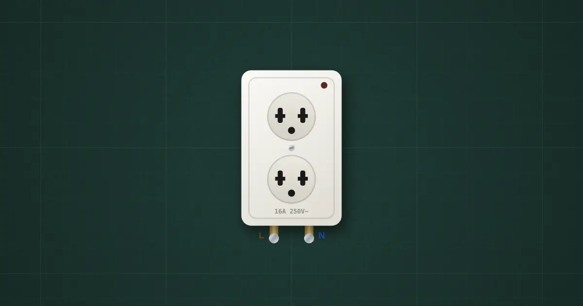 Wall outlet on the simulator's bench