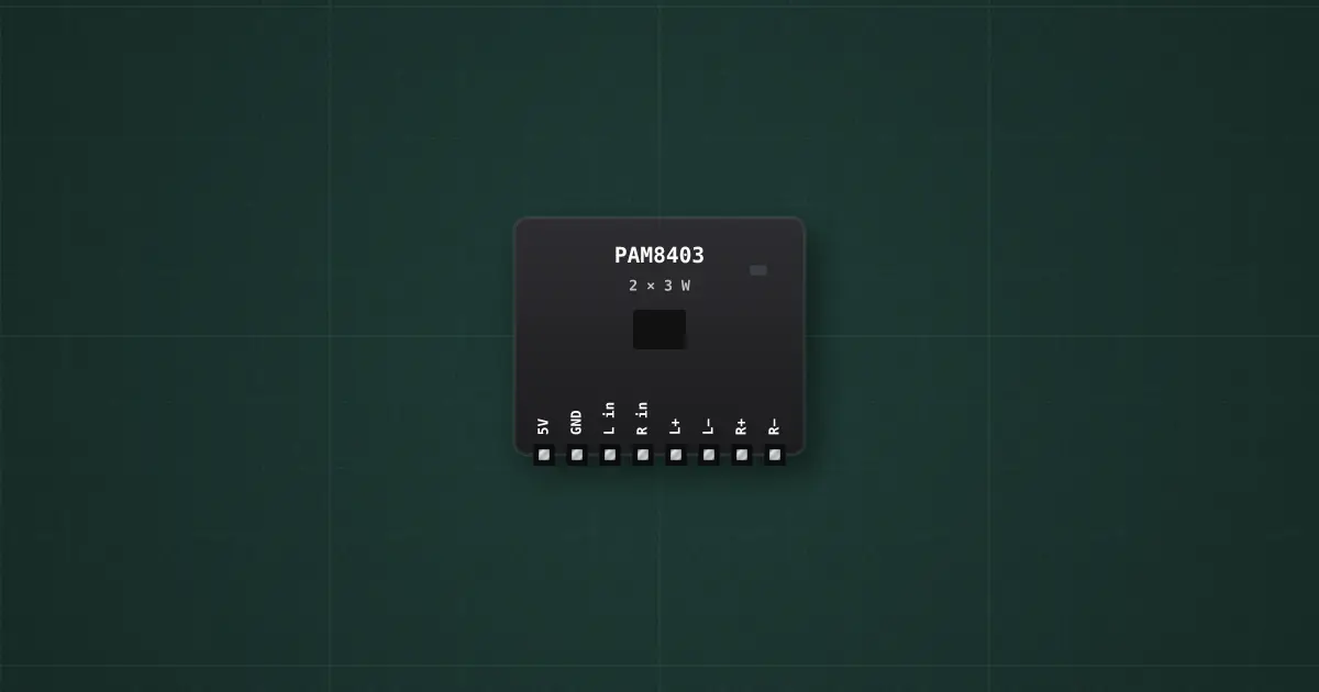 PAM8403 class-D amp on the simulator's bench