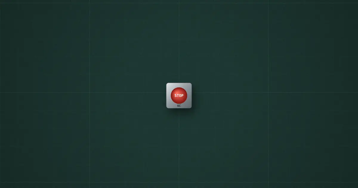 Stop button (NC) on the simulator's bench
