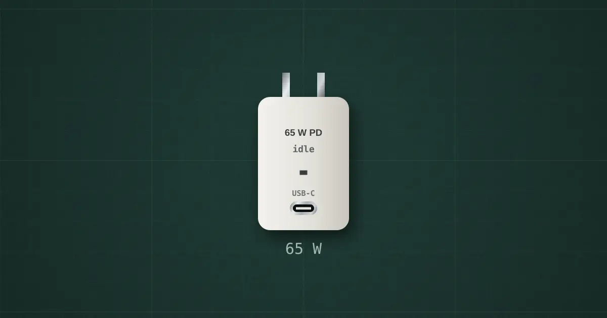 USB-C PD charger on the simulator's bench