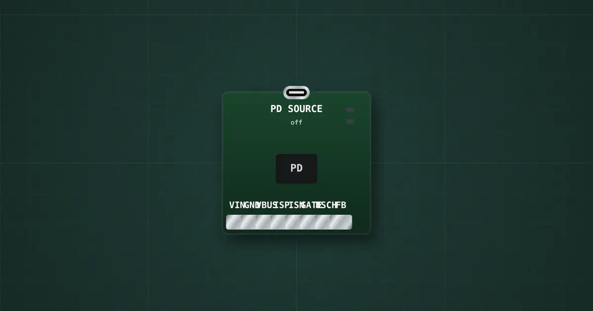 USB-C PD source controller on the simulator's bench