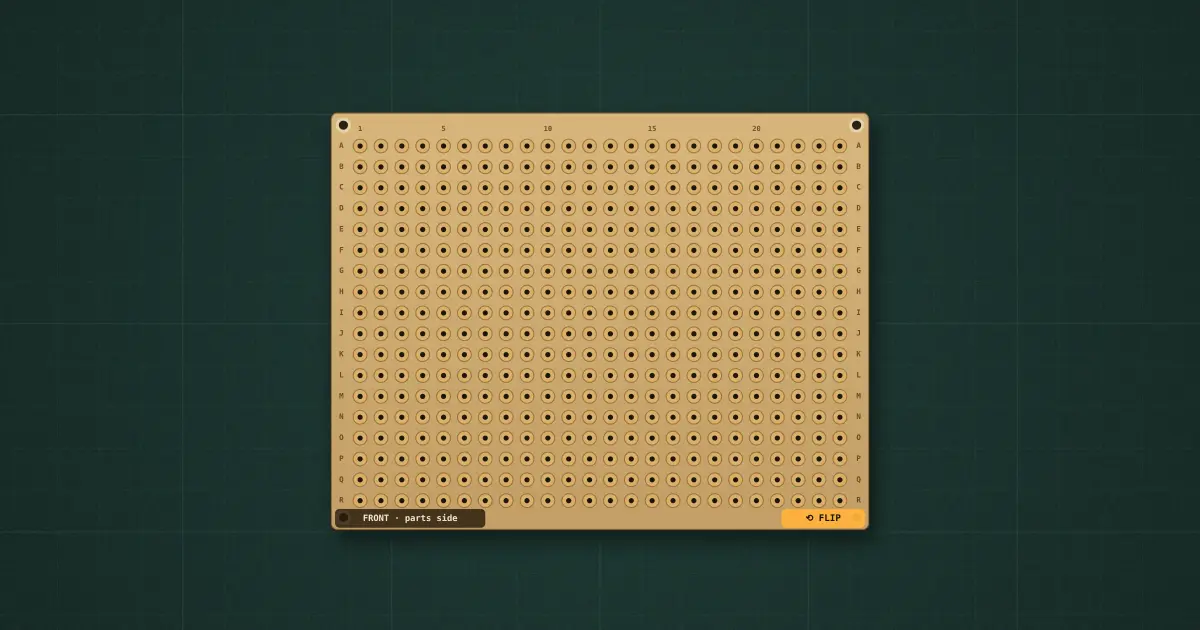 Perfboard on the simulator's bench