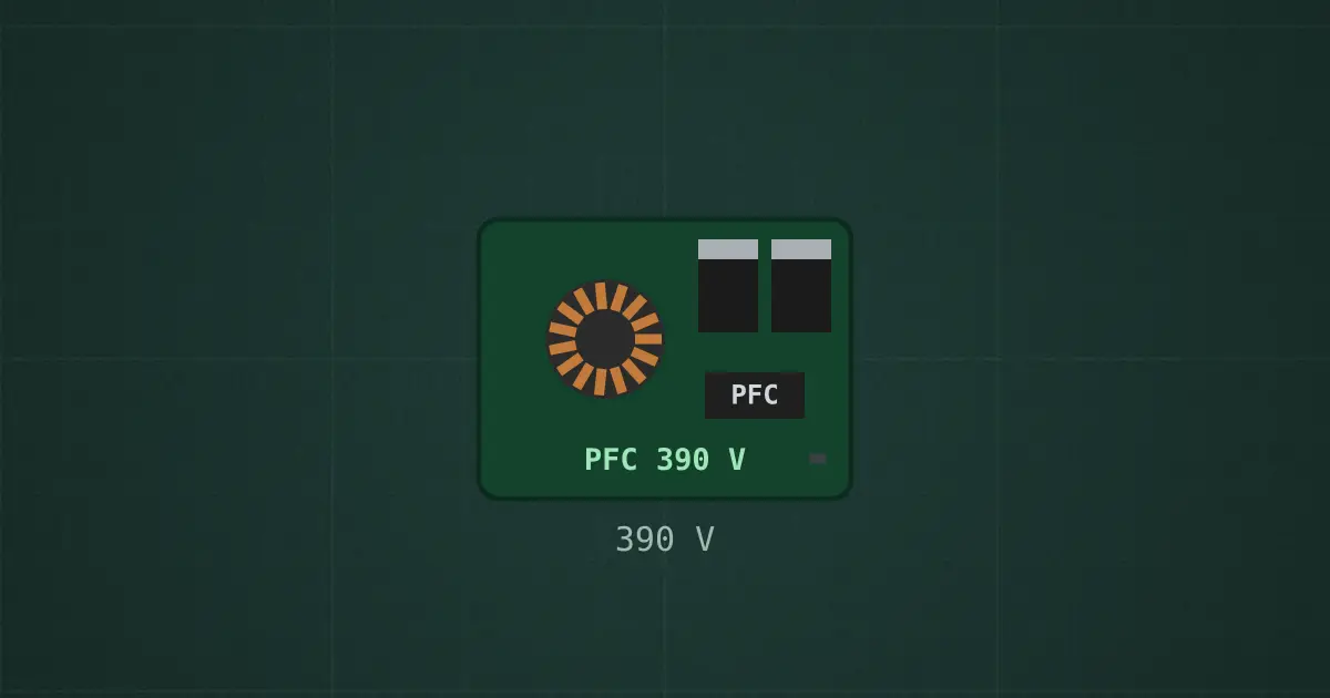 Boost PFC stage on the simulator's bench