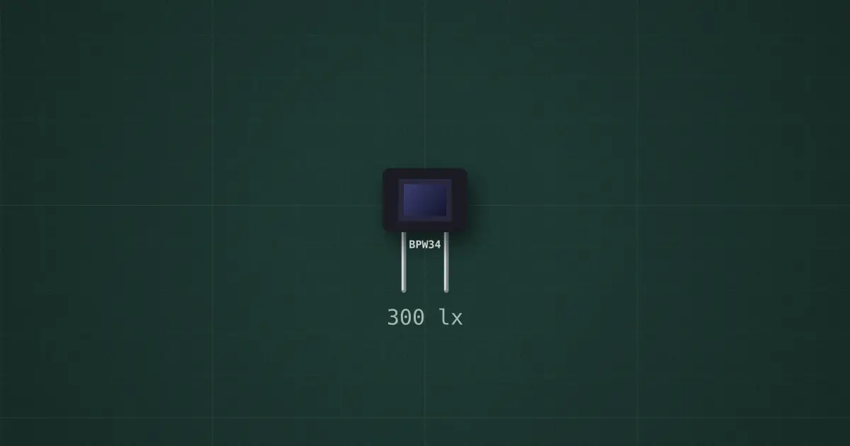 Photodiode (BPW34) on the simulator's bench